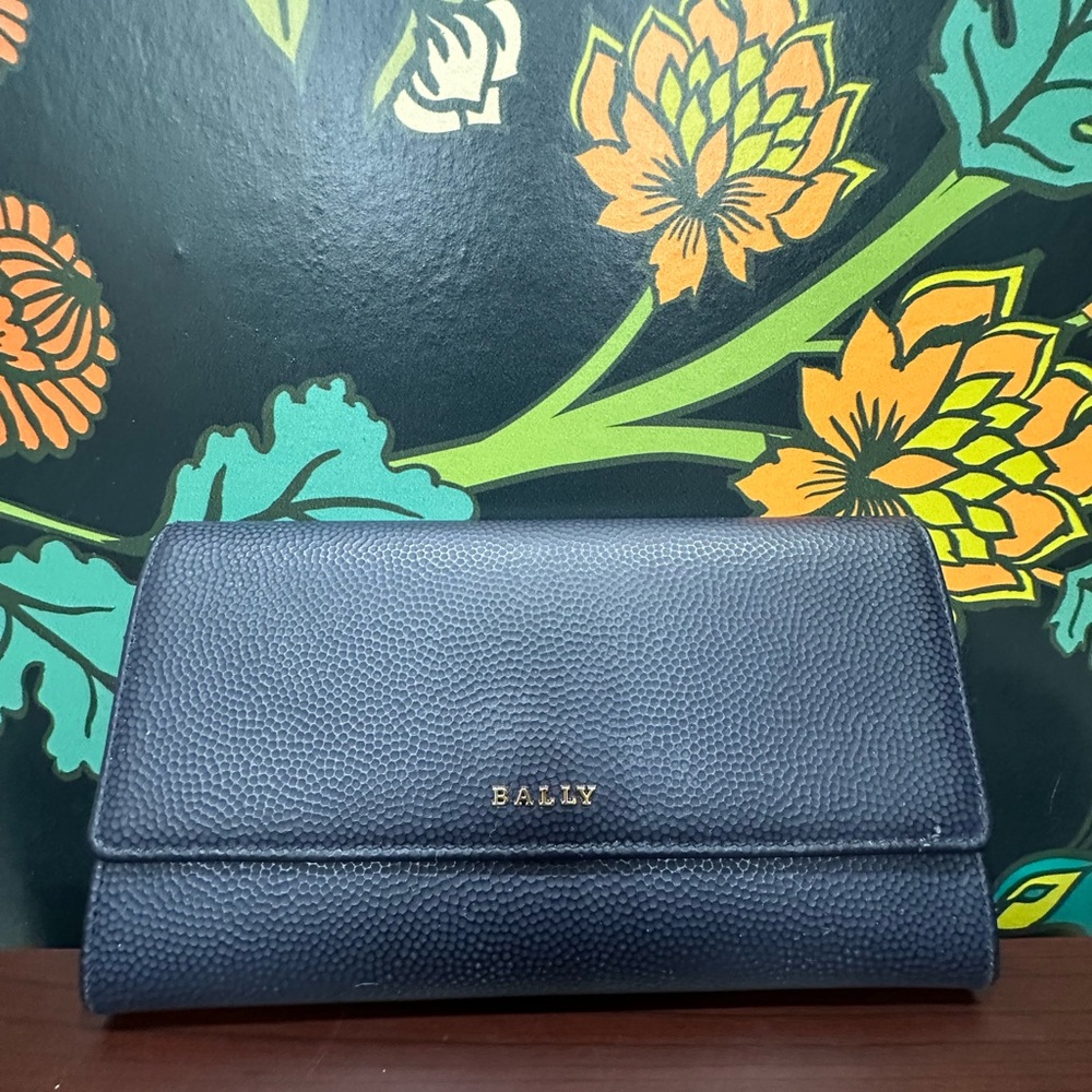 Bally “Bruton” Navy & Rose Leather Continental Wallet – Made in Italy - Picture 3 of 11